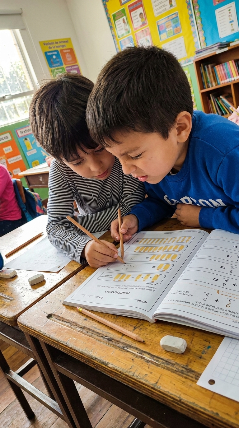 Niño usando las actividades